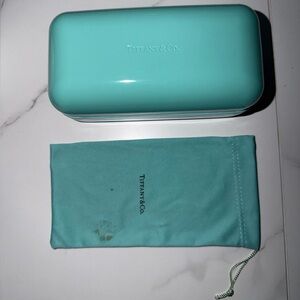 Tiffany Hard shell oversize glasses sunglasses case with pouch - damaged